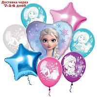 Набор воздушных шаров "С днем рождения", "Эльза", Холодное Сердце