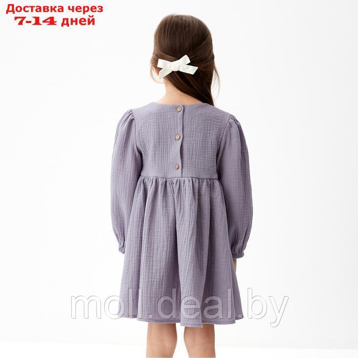 Платье детское с дл. рукавом KAFTAN "Муслин", р.32 (110-116 см), серый - фото 3 - id-p227085451