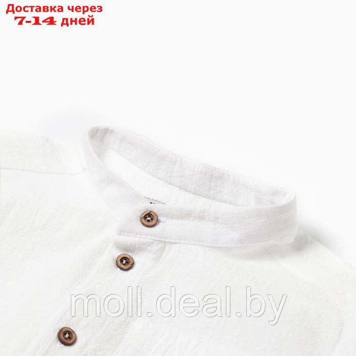Рубашка для мальчика MINAKU цвет белый, рост 134 см - фото 3 - id-p227084461