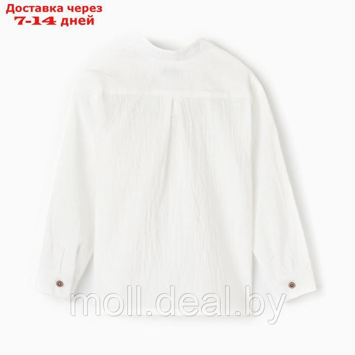 Рубашка для мальчика MINAKU цвет белый, рост 134 см - фото 4 - id-p227084461