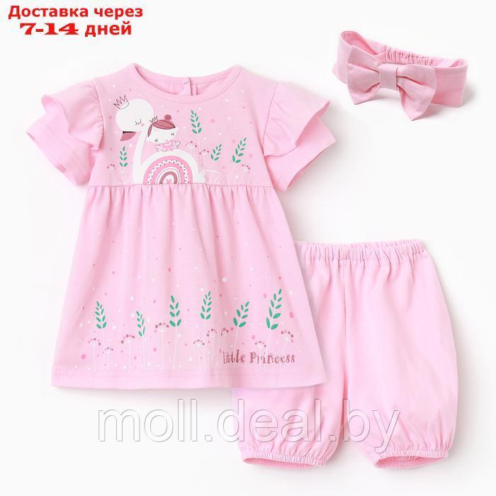 Комплект (платье/трусики) для девочки, цвет розовый, рост 86 см - фото 1 - id-p227083466