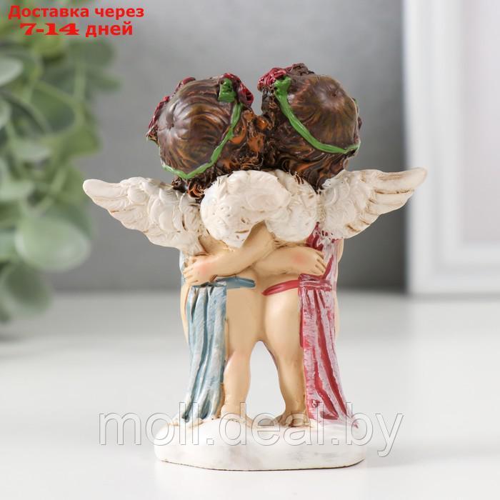 Сувенир полистоун "Два ангела в веночках с розами секретничают" 9х8,5х3,5 см - фото 3 - id-p227081482