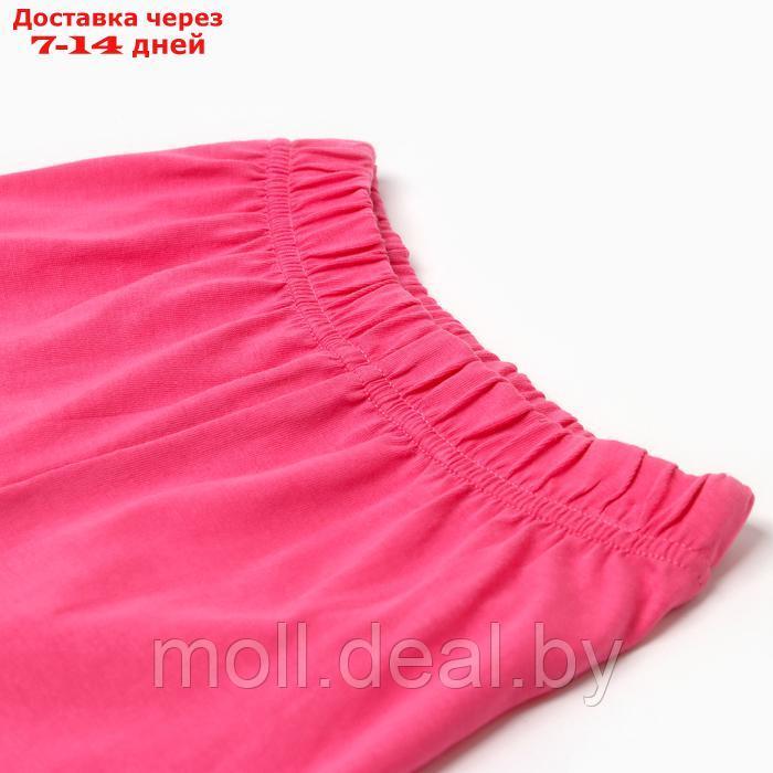 Комплект для девочки (футболка/шорты) "Клубничка", цвет белый/розовый, р.110-116 - фото 4 - id-p227083472