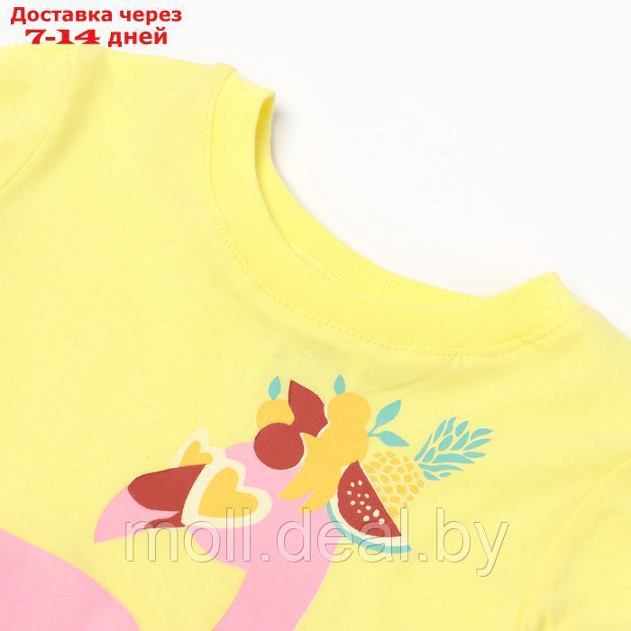Комплект для девочки (футболка/шорты), цвет желтый/св.зелёный, рост 110-116 - фото 2 - id-p227083476