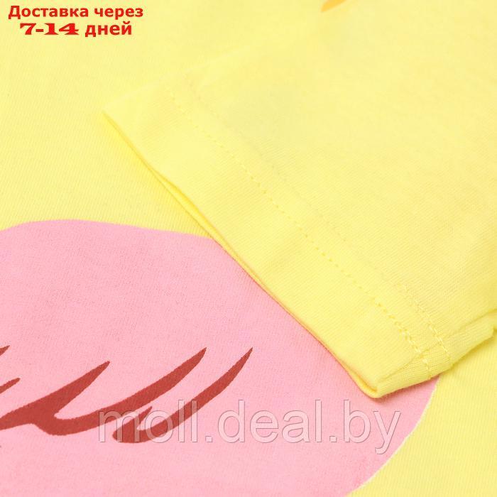Комплект для девочки (футболка/шорты), цвет желтый/св.зелёный, рост 110-116 - фото 3 - id-p227083476