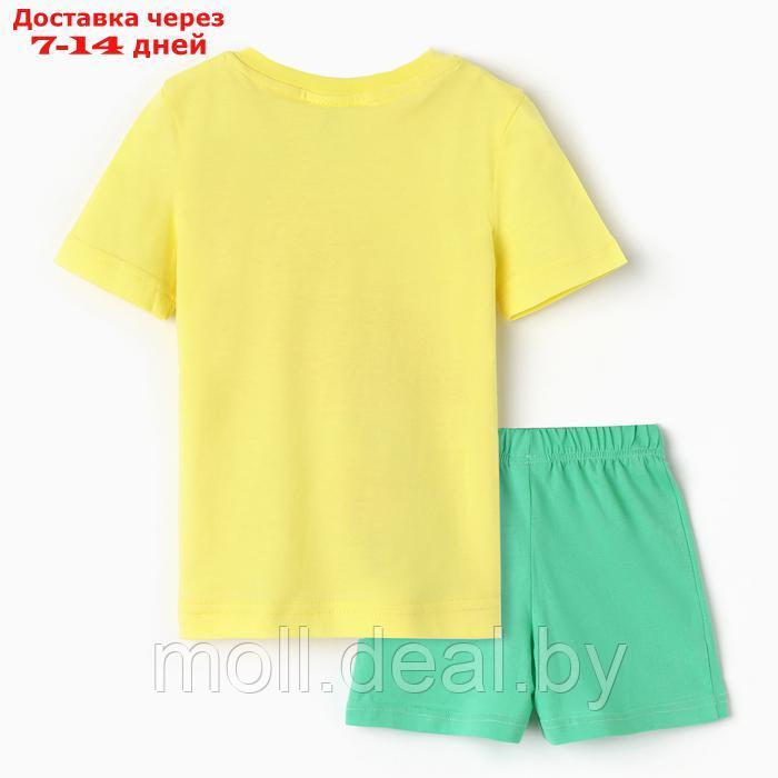 Комплект для девочки (футболка/шорты), цвет желтый/св.зелёный, рост 110-116 - фото 5 - id-p227083476