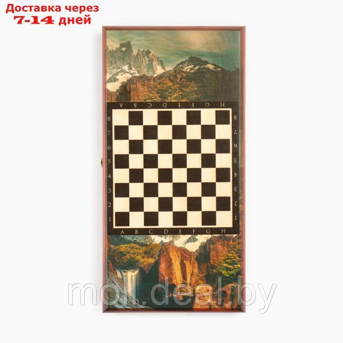 Нарды "Лев" деревянная доска 40 х 40 см, с полем для игры в шашки - фото 2 - id-p227075535