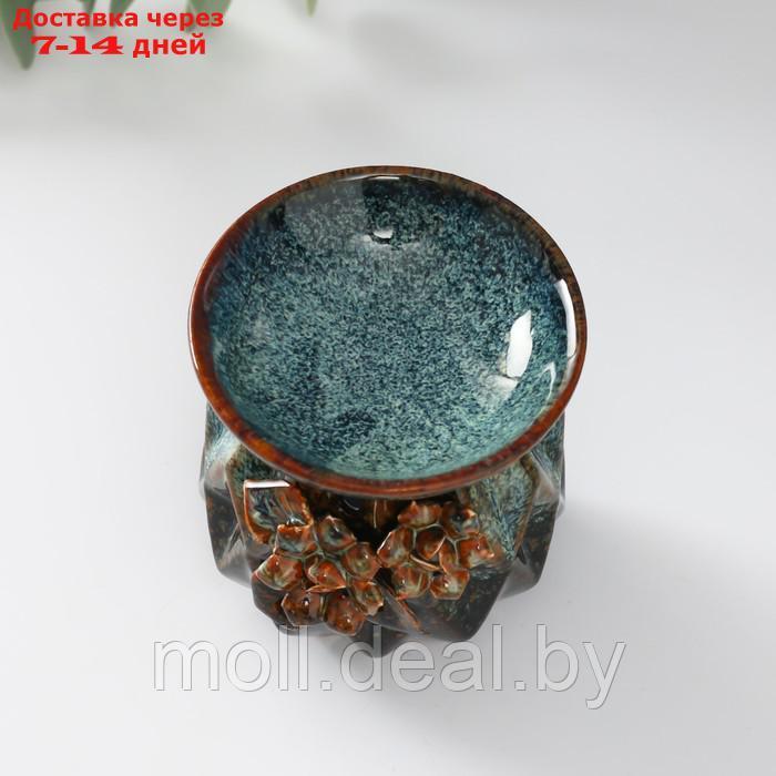 Аромалампа керамика "Узоры и рельеф" коричневая 8х8х8,4 см - фото 5 - id-p227081495