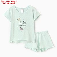 Пижама детская, цвет ментол, рост 110 - 116 см