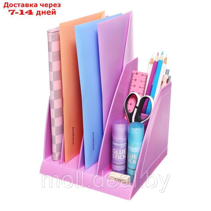 Подставка для бумаг, пластиковая ErichKrause Regatta, Pastel Bloom, фиолетовый - фото 2 - id-p227079509