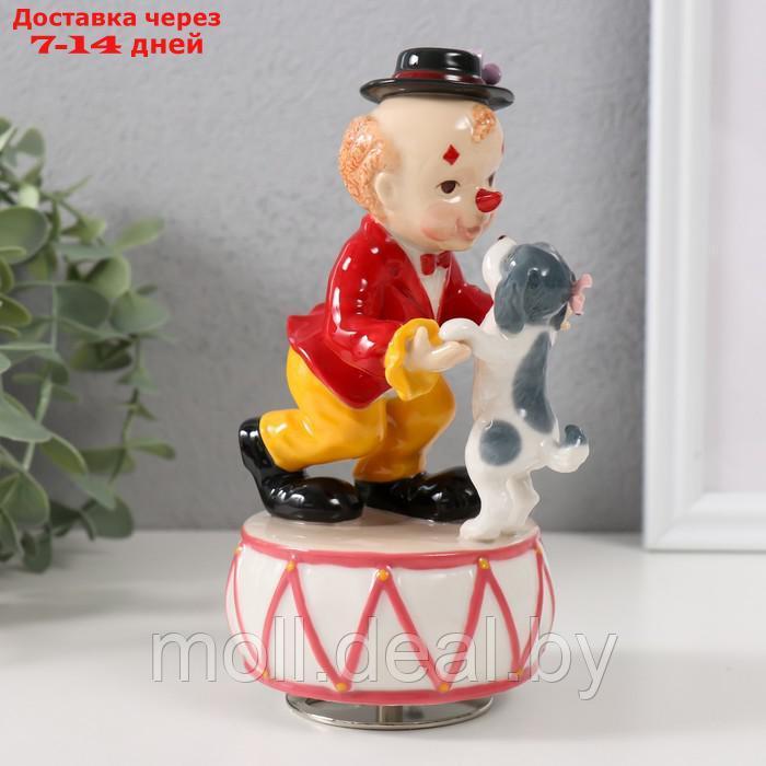 Сувенир керамика музыкальный "Клоун танцует с собачкой на барабане" 8х9,5х16,5 см - фото 2 - id-p227080502