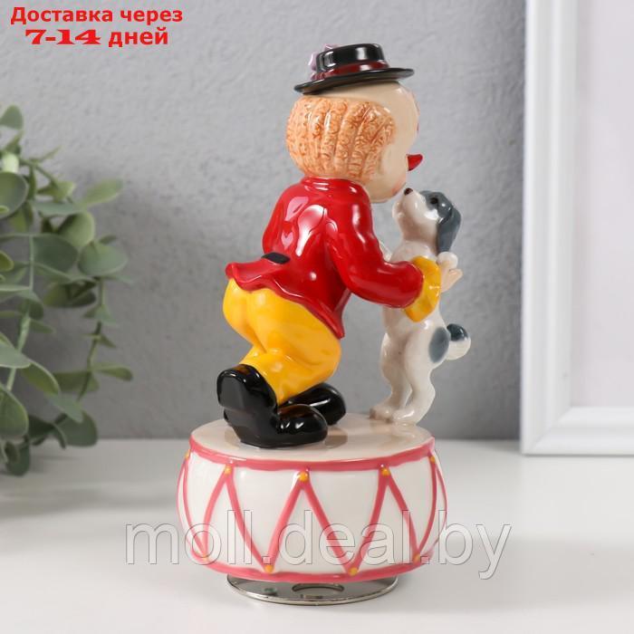 Сувенир керамика музыкальный "Клоун танцует с собачкой на барабане" 8х9,5х16,5 см - фото 3 - id-p227080502