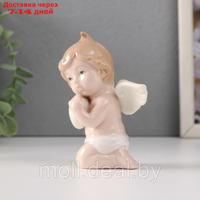 Сувенир керамика "Малыш-ангел сидит с белым сердцем" 7х6х10,5 см - фото 2 - id-p227081500