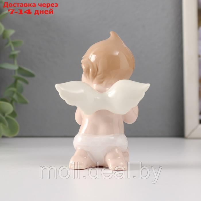 Сувенир керамика "Малыш-ангел сидит с белым сердцем" 7х6х10,5 см - фото 3 - id-p227081500