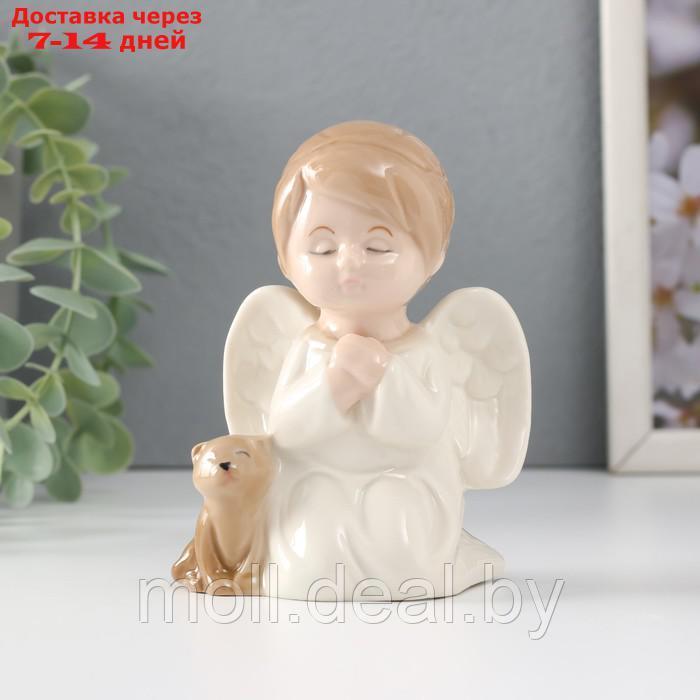 Сувенир керамика "Девочка-ангел с котёнком молится" 8х6х11,5 см - фото 1 - id-p227081503