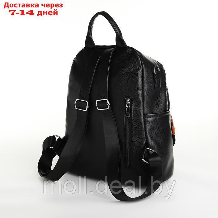 Рюкзак городской на молнии, из искусственной кожи, цвет чёрный - фото 3 - id-p226887268