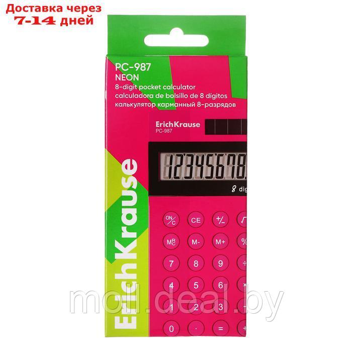 Калькулятор карманный 8-разрядов ErichKrause PC-987 Neon, розовый - фото 5 - id-p227079514