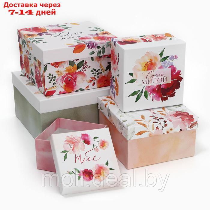 Набор коробок 10 в 1, упаковка подарочная, "Цветы", 10.2 х 10.2 х 6 28.2 х 28.2 х 15 см - фото 4 - id-p227075557