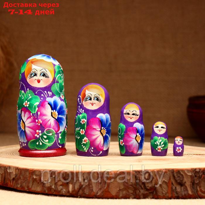 Матрёшка 5-кукольная "Дина незабудки", 10-11 см - фото 1 - id-p227090448