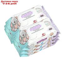 Влажные салфетки Freshland детские с д-пантенолом, 6 упаковок, по 120 шт