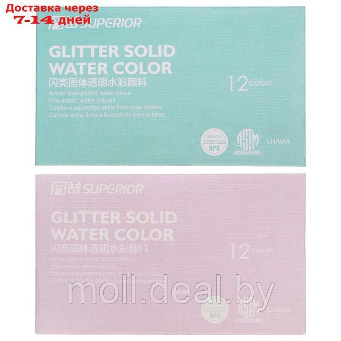 Краски акварельные перламутровые 12 цветов металлической коробке  CG2019-12
