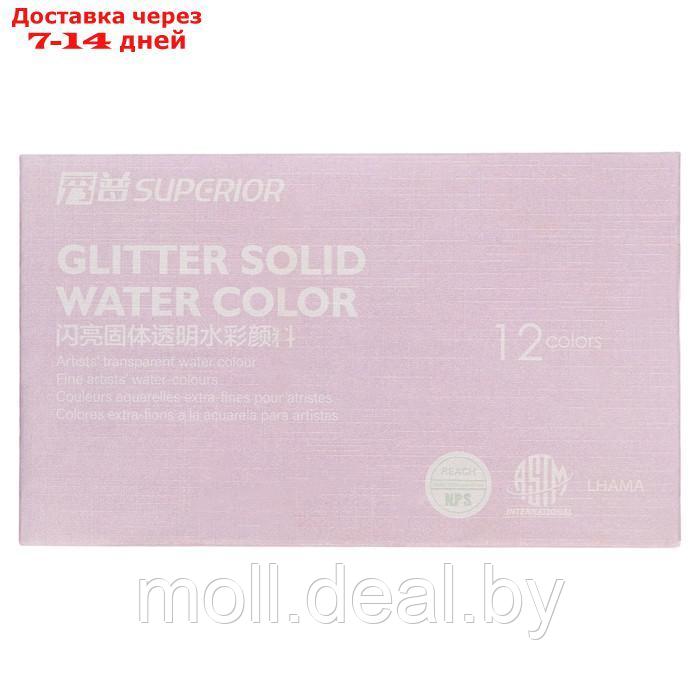 Краски акварельные перламутровые 12 цветов металлической коробке CG2019-12 - фото 8 - id-p227079521