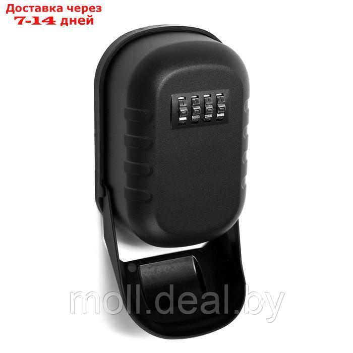 Сейф-ключница кодовая ТУНДРА, металлическая, с защитной крышкой, цвет черный - фото 3 - id-p227081519