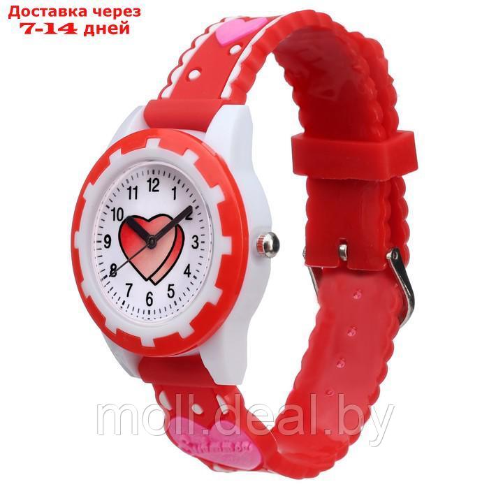 Часы наручные детские, "Сердечки", d-3 см, ремешок силикон l-20 см, красные - фото 2 - id-p227092458