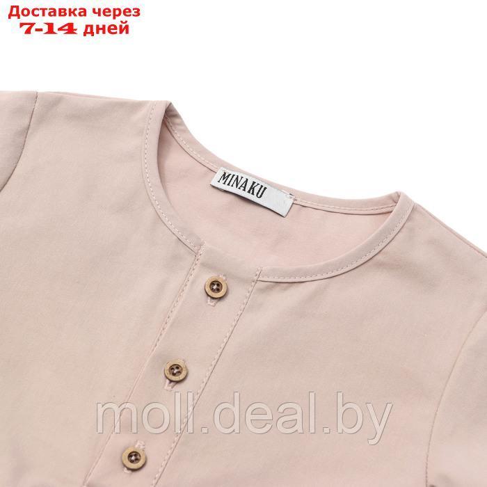 Комплект детский (футболка и шорты) MINAKU, цвет бежевый, рост 80-86 см - фото 4 - id-p227084497