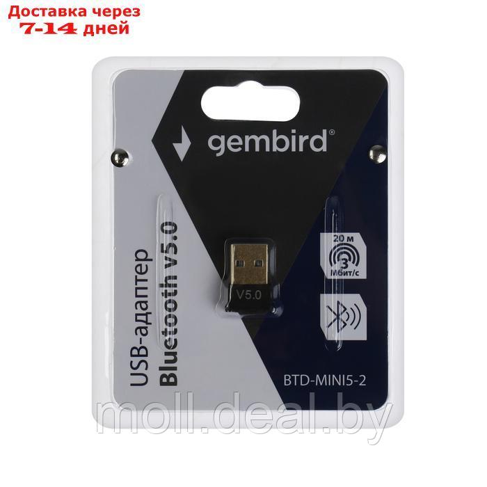 Адаптер Bluetooth Gembird BTD-MINI5-2, USB, v.5.0, 20 метров, черный - фото 1 - id-p227086482