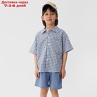 Костюм для мальчика (рубашка и шорты) KAFTAN, р.34 (122-128), синий