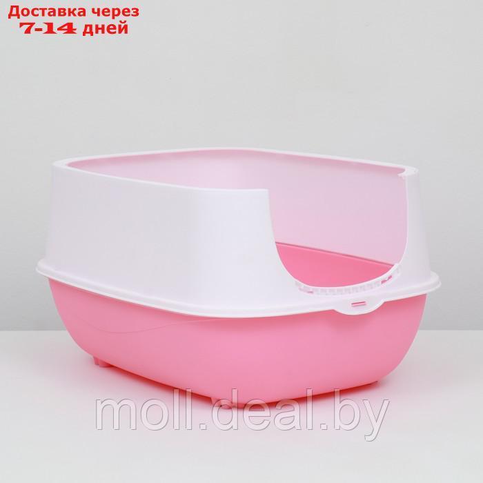 Туалет закрытый с откидным верхом, совком и угольным фильтром 40 х 56 х 39 см, розовый - фото 4 - id-p226888254