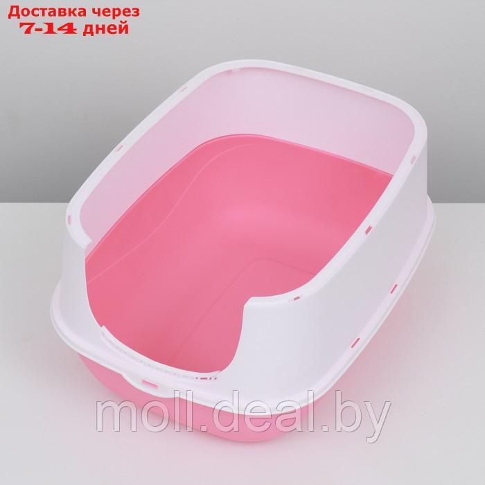 Туалет закрытый с откидным верхом, совком и угольным фильтром 40 х 56 х 39 см, розовый - фото 5 - id-p226888254