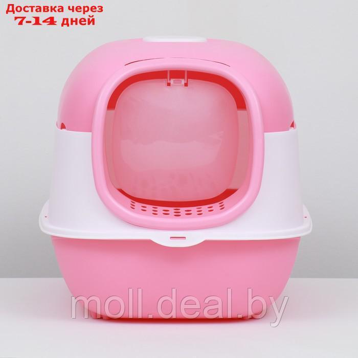 Туалет закрытый с откидным верхом, совком и угольным фильтром 40 х 56 х 39 см, розовый - фото 7 - id-p226888254