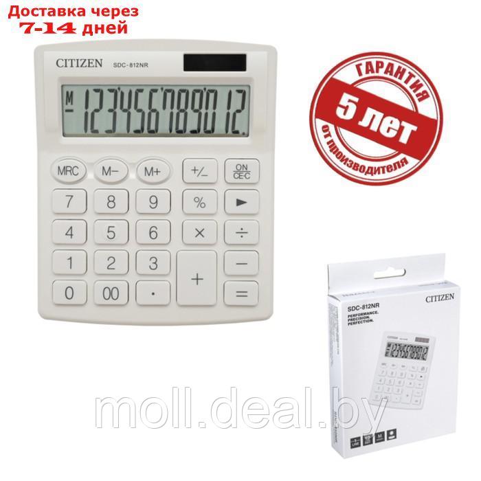 Калькулятор настольный Citizen 12-ти разрядный 102 х 124 х 25 мм, 2-е питание, белый - фото 1 - id-p227088477