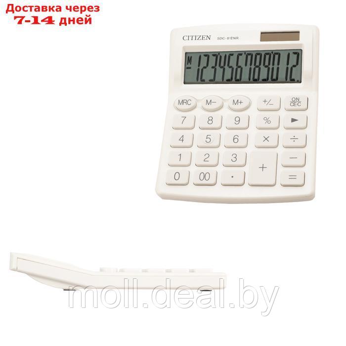 Калькулятор настольный Citizen 12-ти разрядный 102 х 124 х 25 мм, 2-е питание, белый - фото 2 - id-p227088477