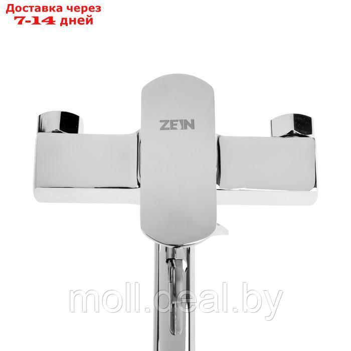 Смеситель для ванны ZEIN Z3849, однорычажный, излив 30 см, душевой набор, лейка 5 реж, хром - фото 3 - id-p226890212