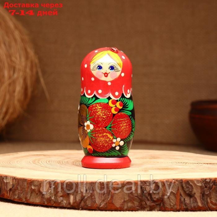 Матрёшка 5-кукольная "Праздничная красная" с божьей коровкой, 10-11 см - фото 4 - id-p227090469