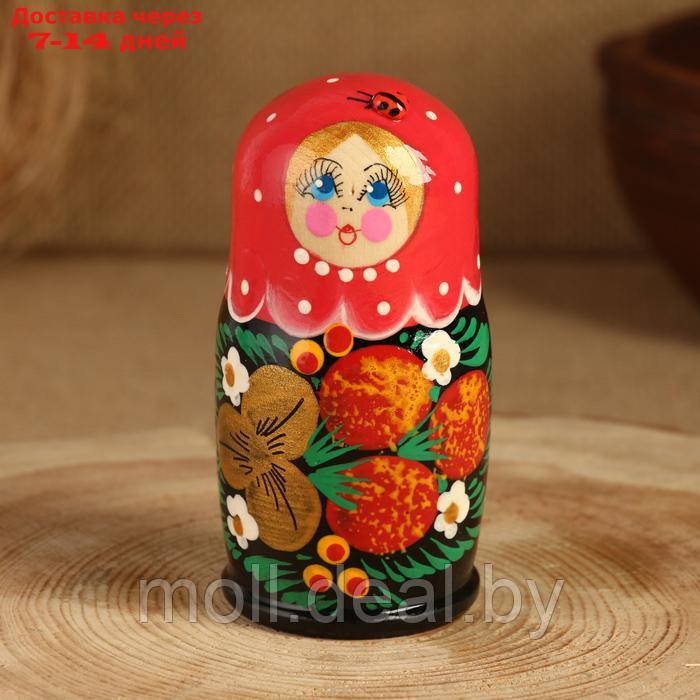 Матрёшка 5-кукольная "Праздничная красная" с божьей коровкой, 10-11 см - фото 6 - id-p227090469