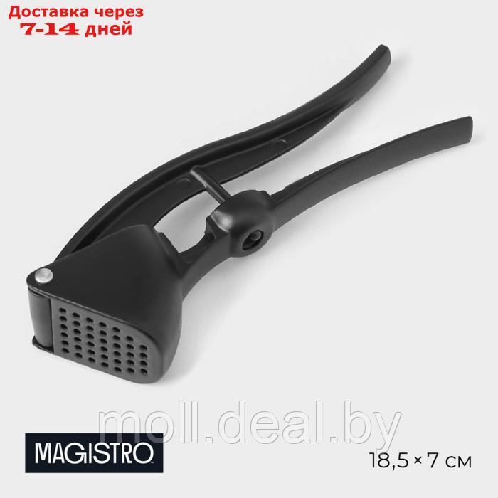 Пресс для чеснока Magistro Alum black, с выталкивателем косточек, цвет чёрный - фото 1 - id-p227076557