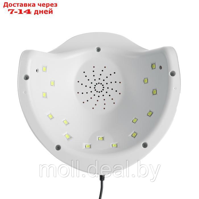 Лампа для гель-лака Luazon LUF-06, UV/LED, 36 Вт, 15 диодов, таймер 30/60/90 с, USB, белая - фото 5 - id-p227086491