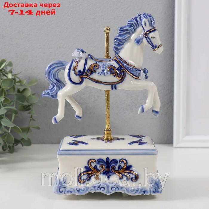 Сувенир керамика музыкальный "Карусельная лошадка" 9,8х13х21,5 см - фото 1 - id-p227080535
