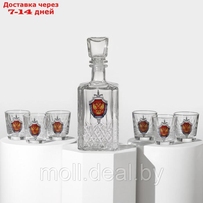 Набор питьевой "Герб России", стеклянный, 7 предметов: графин 500 мл, 6 стопок 50 мл