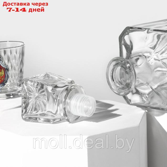 Набор питьевой "Герб России", стеклянный, 7 предметов: графин 500 мл, 6 стопок 50 мл - фото 4 - id-p227094756