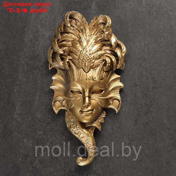 Подвесной декор "Венецианская маска №1" 27х14см, бронза - фото 2 - id-p227088485