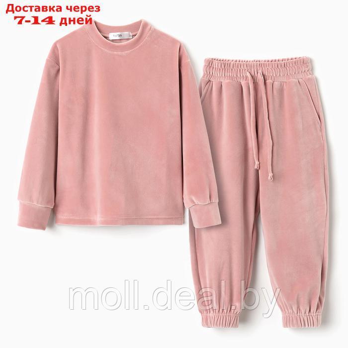 Костюм детский (свитшот, брюки) KAFTAN Plushy р.32 (110-116), розовый - фото 7 - id-p226885372