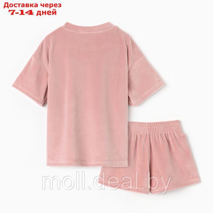 Костюм детский (футболка, шорты) KAFTAN Plushy р.32 (110-116), розовый - фото 2 - id-p226885373