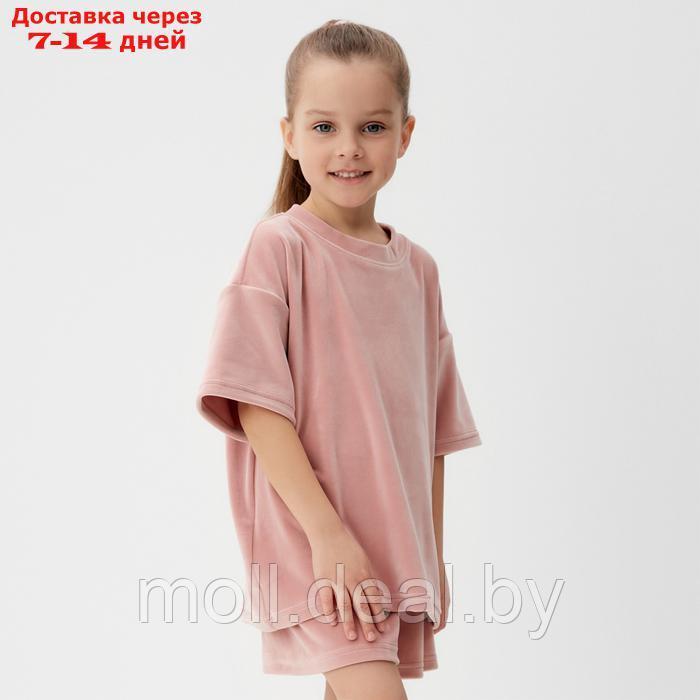 Костюм детский (футболка, шорты) KAFTAN Plushy р.32 (110-116), розовый - фото 4 - id-p226885373