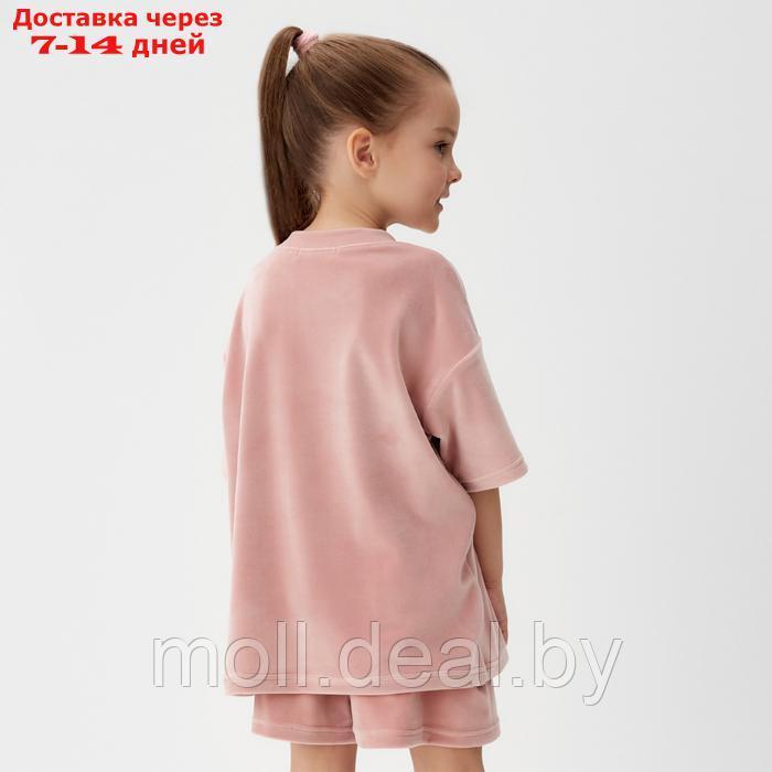 Костюм детский (футболка, шорты) KAFTAN Plushy р.32 (110-116), розовый - фото 5 - id-p226885373