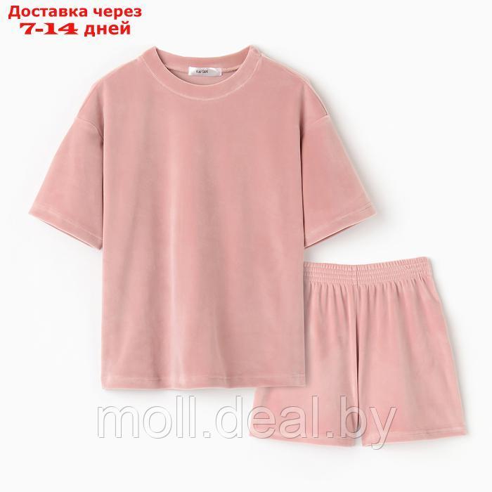 Костюм детский (футболка, шорты) KAFTAN Plushy р.32 (110-116), розовый - фото 6 - id-p226885373